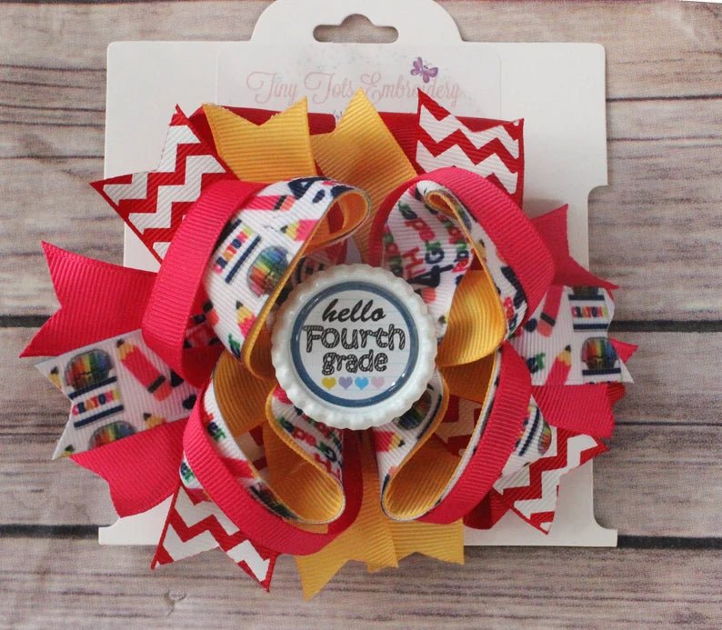 Back To School Boutique Hair Bows - Tiny Tots Boutique