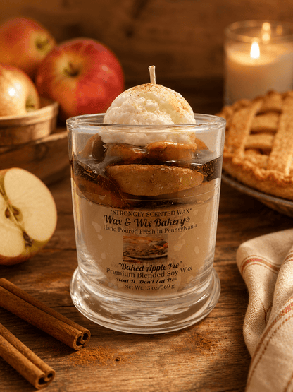 Baked Apple Pie Large Soy Dessert Candle - Custom Engraving Available - Tiny Tots Boutique