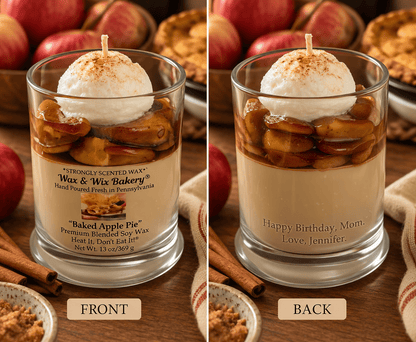 Baked Apple Pie Large Soy Dessert Candle - Custom Engraving Available - Tiny Tots Boutique
