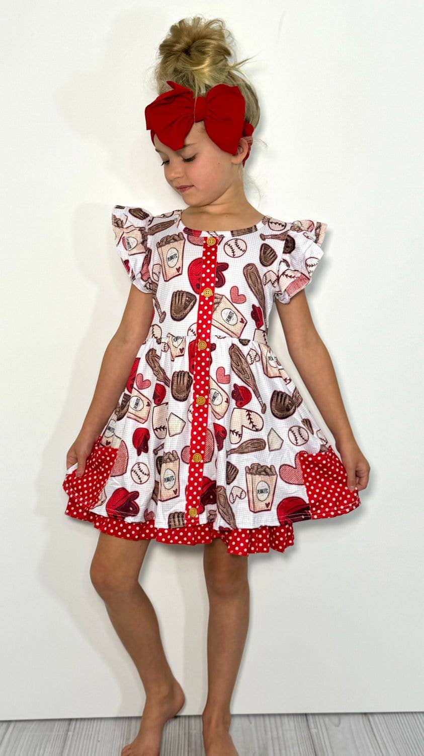 Ball & Peanuts Girls Dress - Tiny Tots Boutique