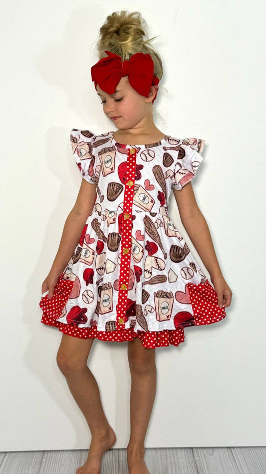 Ball & Peanuts Girls Dress - Tiny Tots Boutique