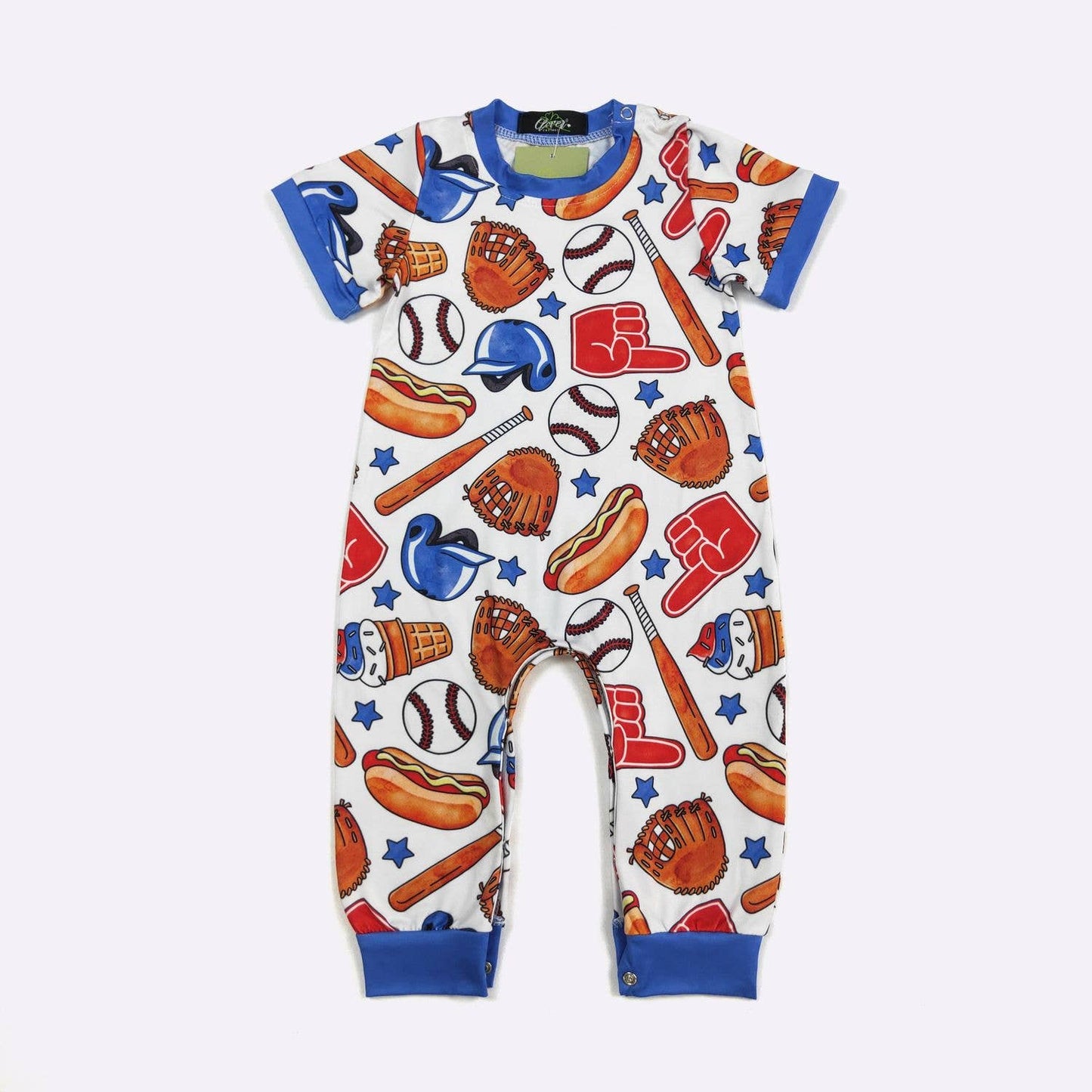 Ballpark Bash Boy Romper - Tiny Tots Boutique