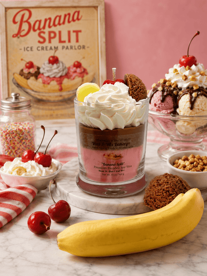 Banana Split Candle.13 oz. Large Soy Dessert Candle - Tiny Tots Boutique
