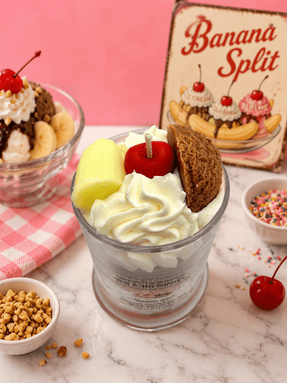 Banana Split Candle.13 oz. Large Soy Dessert Candle - Tiny Tots Boutique