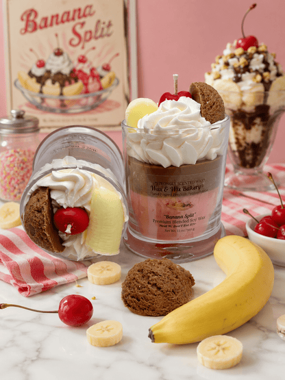 Banana Split Candle.13 oz. Large Soy Dessert Candle - Tiny Tots Boutique