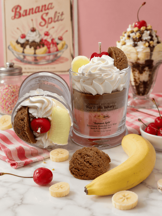 Banana Split Candle.13 oz. Large Soy Dessert Candle - Tiny Tots Boutique