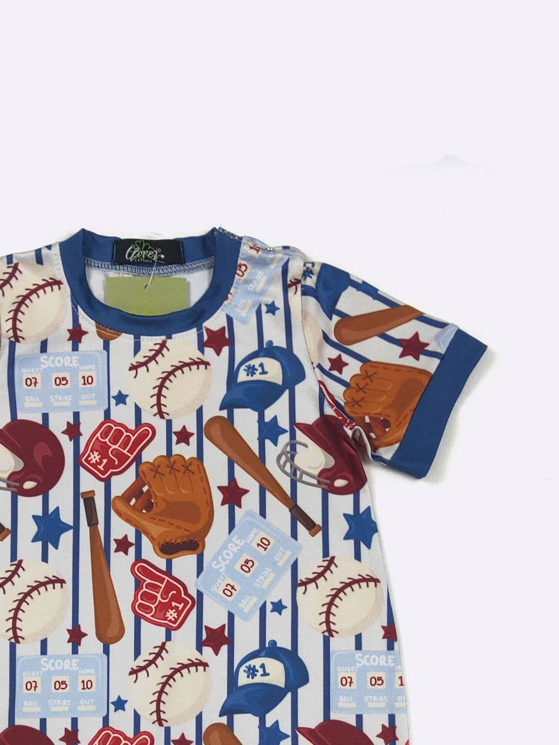 Baseball Score Boy Romper - Tiny Tots Boutique