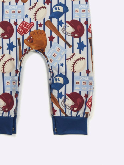 Baseball Score Boy Romper - Tiny Tots Boutique
