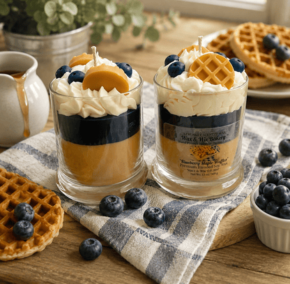 Blueberry Maple Waffle Candle. 13 oz. Large Dessert Candle - Tiny Tots Boutique