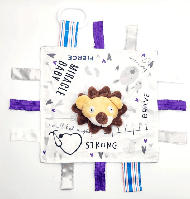 Brave Lion 10x10 NICU Baby Lovey - Tiny Tots Boutique