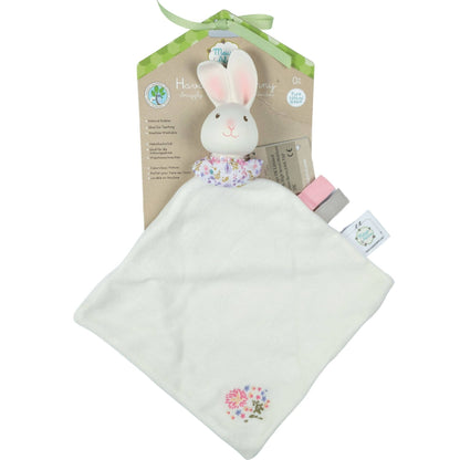 Bunny Snuggly with Organic Rubber Head for Teething - Tiny Tots Boutique