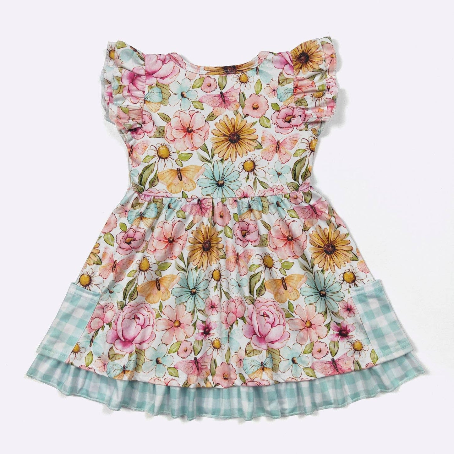 Butterfly Garden Girls Dress - Tiny Tots Boutique