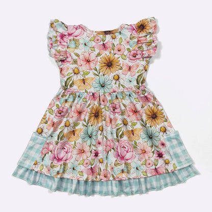 Butterfly Garden Girls Dress - Tiny Tots Boutique