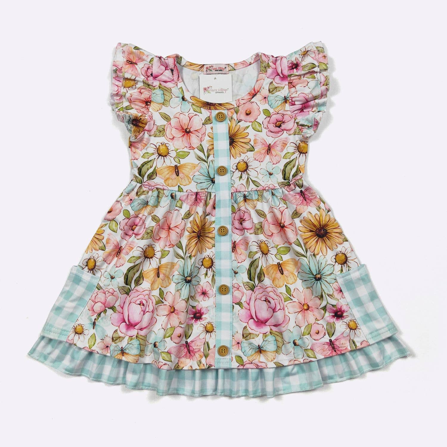 Butterfly Garden Girls Dress - Tiny Tots Boutique