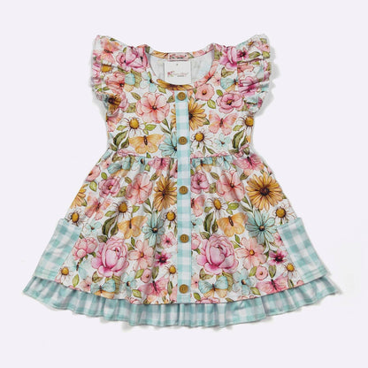 Butterfly Garden Girls Dress - Tiny Tots Boutique