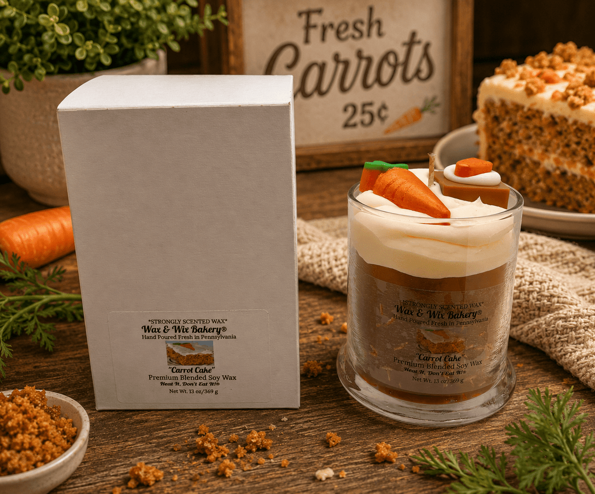 Carrot Cake Candle. 13 oz. Large Soy Dessert Candle - Tiny Tots Boutique
