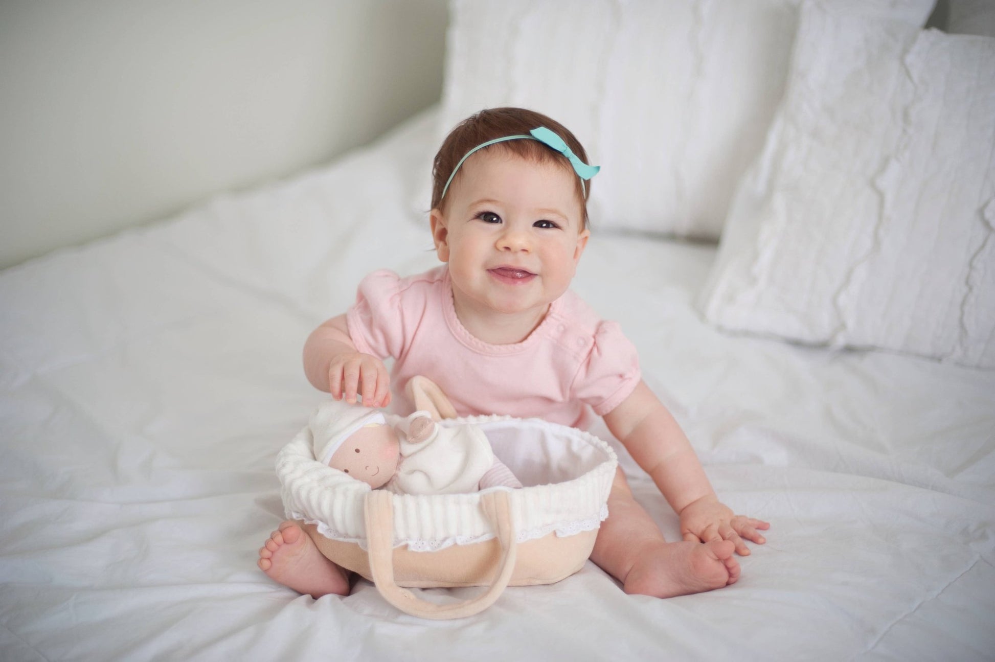 Carry Cot with Baby Grace, Bottle & Blanket - Tiny Tots Boutique