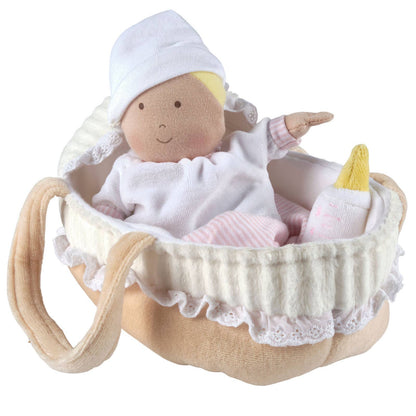 Carry Cot with Baby Grace, Bottle & Blanket - Tiny Tots Boutique