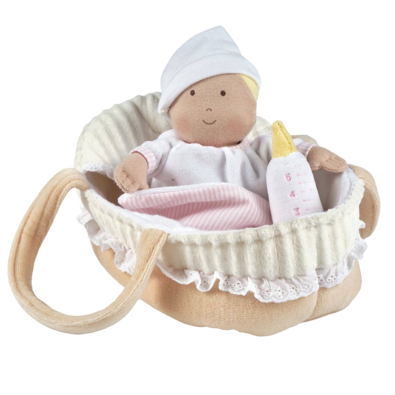 Carry Cot with Baby Grace, Bottle & Blanket - Tiny Tots Boutique