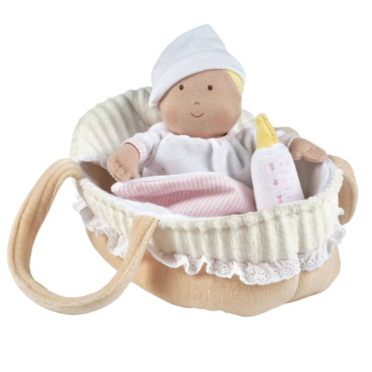 Carry Cot with Baby Grace, Bottle & Blanket - Tiny Tots Boutique