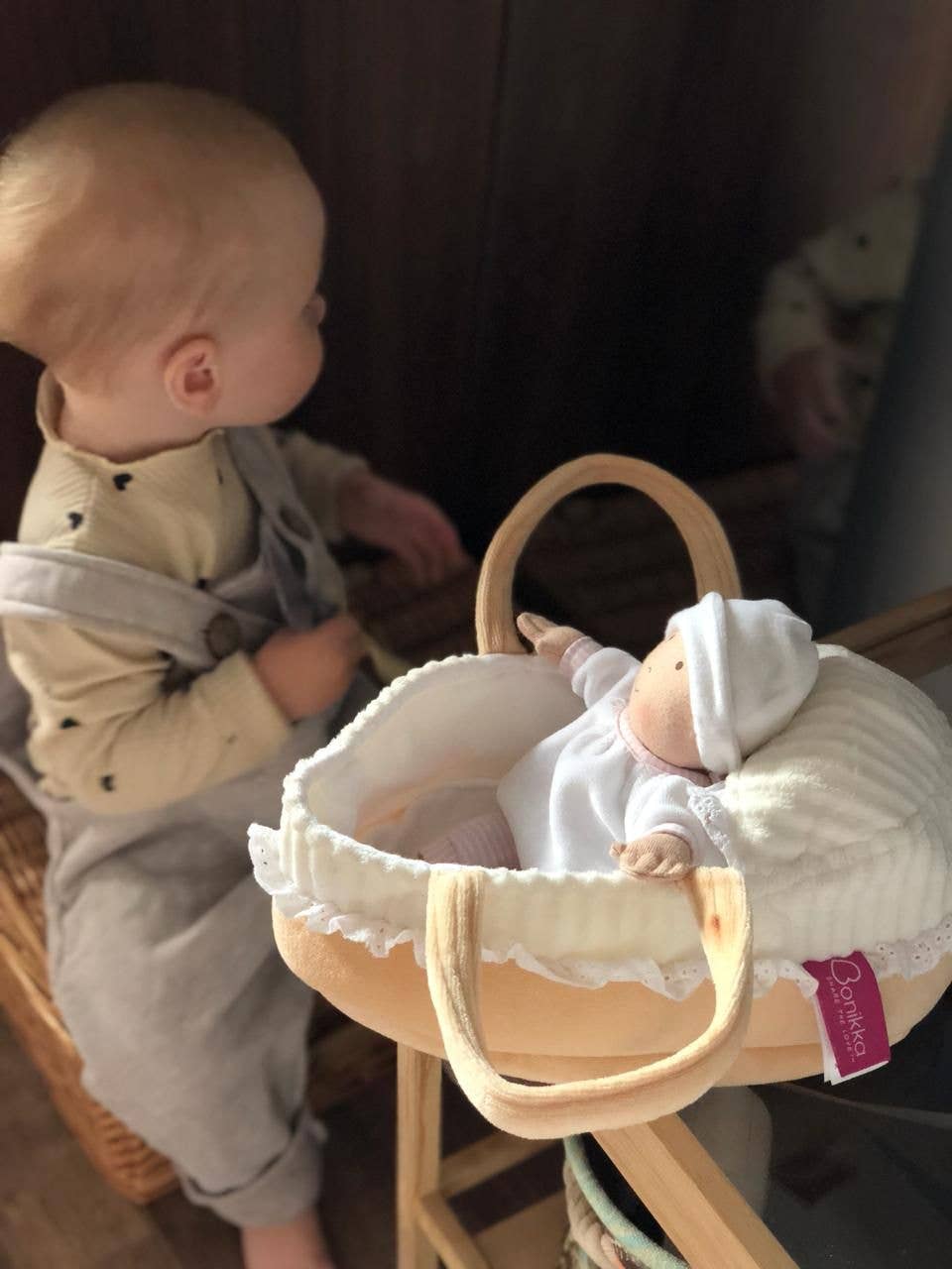 Carry Cot with Baby Grace, Bottle & Blanket - Tiny Tots Boutique