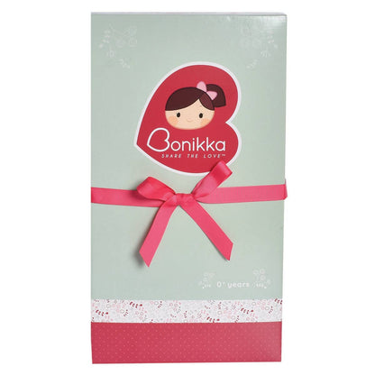 Cecilia Dk. Brown Hair in Cream Linen Dress with Display Box - Tiny Tots Boutique