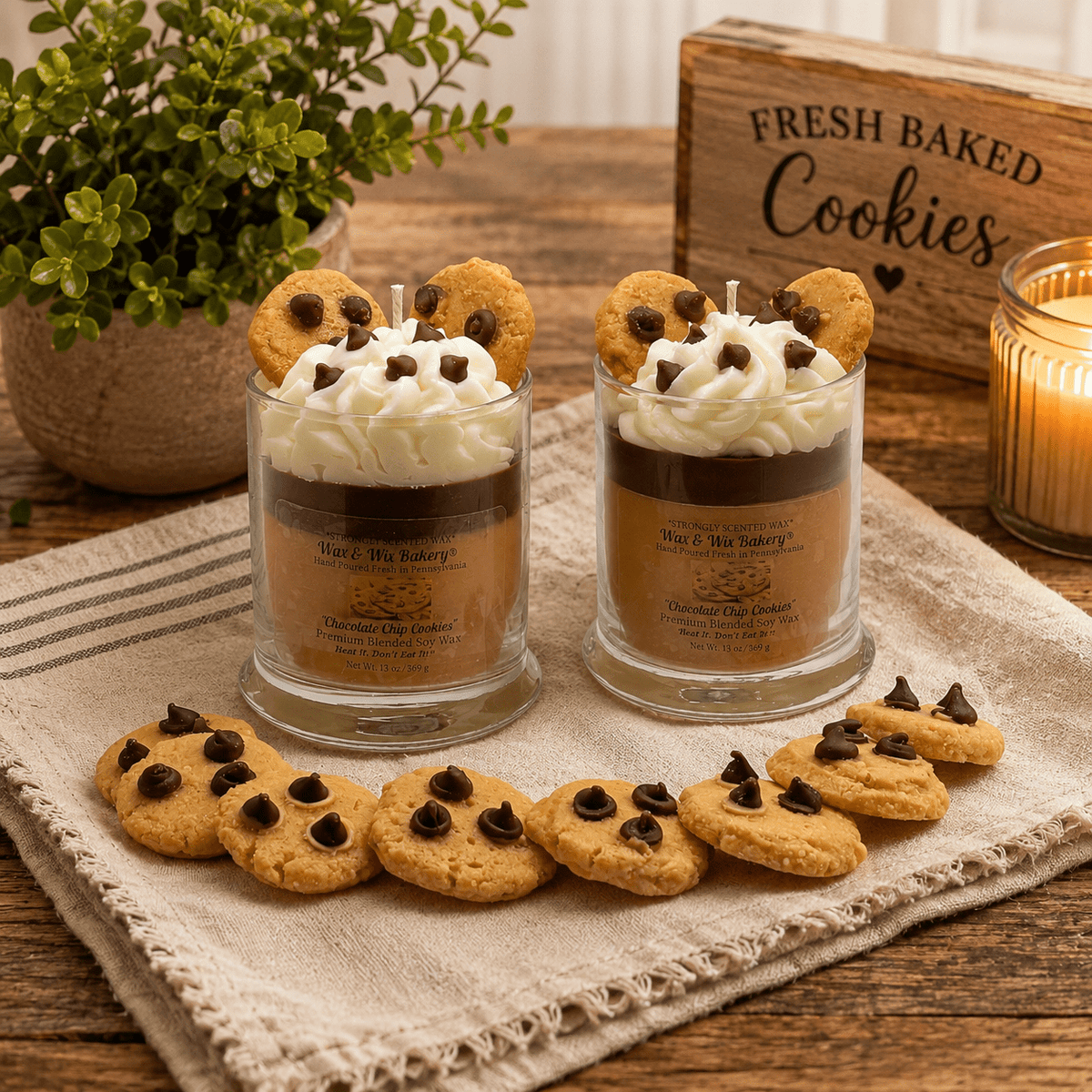 Chocolate Chip Cookie Candle. 13 oz. Large Dessert Candle - Tiny Tots Boutique