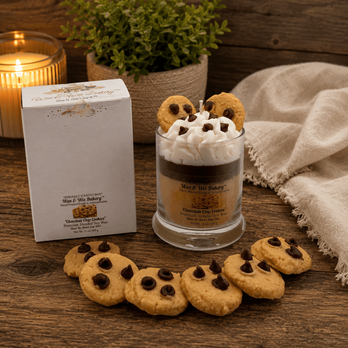 Chocolate Chip Cookie Candle. 13 oz. Large Dessert Candle - Tiny Tots Boutique