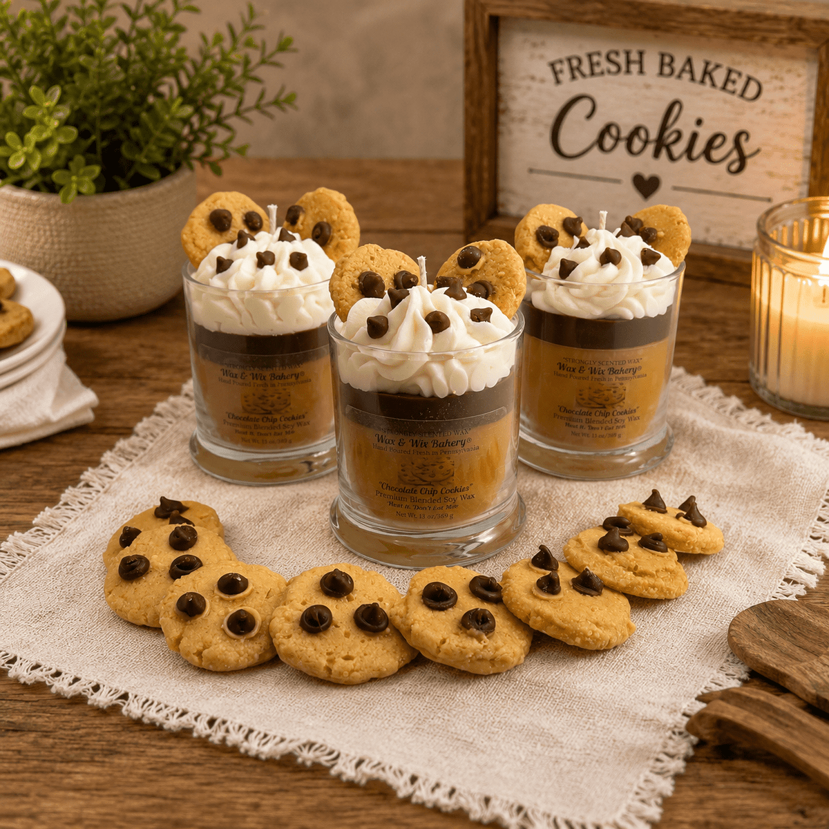 Chocolate Chip Cookie Candle. 13 oz. Large Dessert Candle - Tiny Tots Boutique