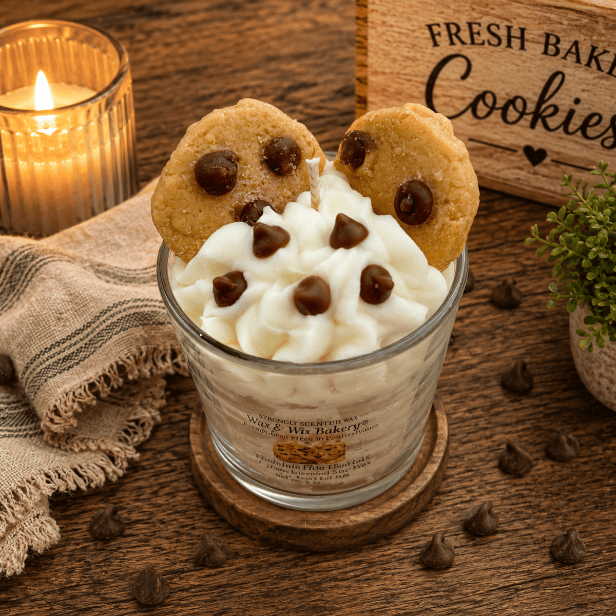 Chocolate Chip Cookie Candle. 13 oz. Large Dessert Candle - Tiny Tots Boutique