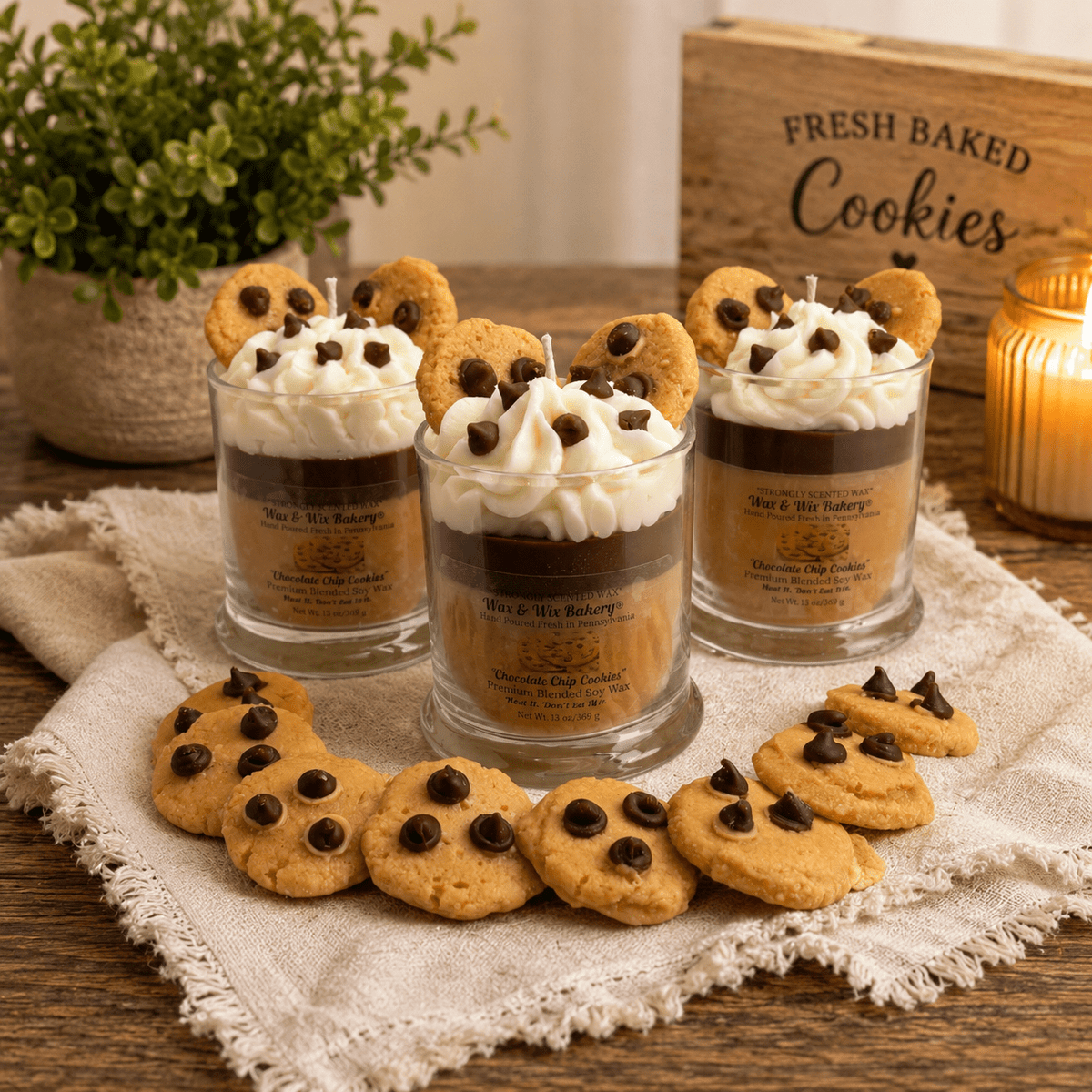 Chocolate Chip Cookie Candle. 13 oz. Large Dessert Candle - Tiny Tots Boutique