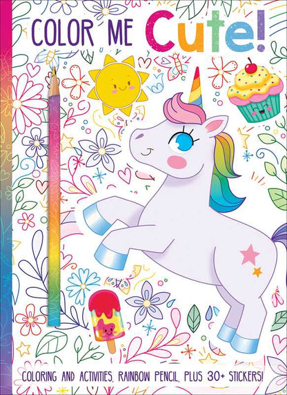 Color Me Cute! Coloring Book with Rainbow Pencil by - Tiny Tots Boutique