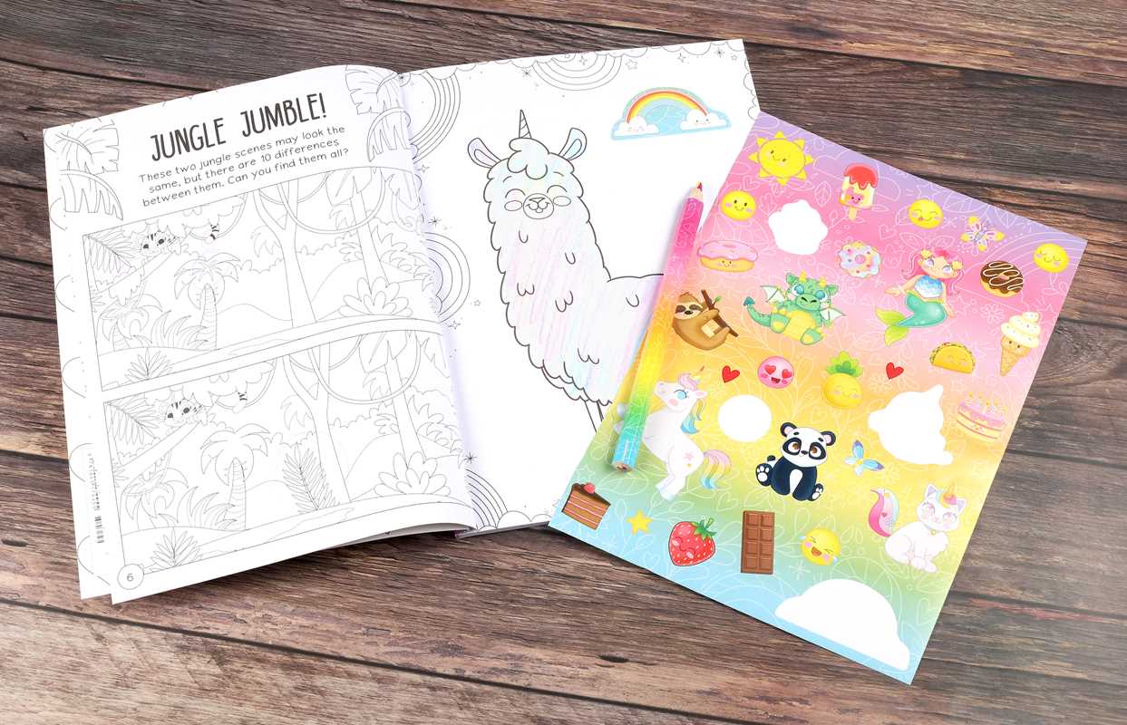 Color Me Cute! Coloring Book with Rainbow Pencil by - Tiny Tots Boutique