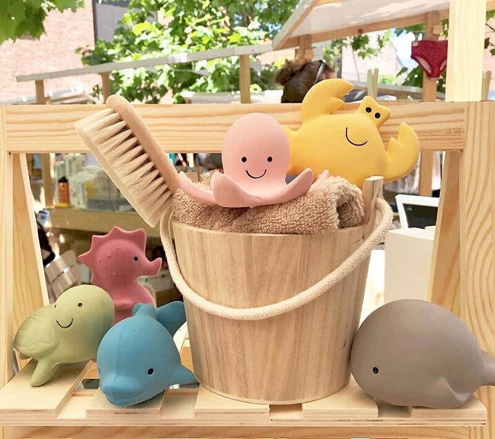 Crab Natural Organic Rubber Teether, Rattle & Bath Toy - Tiny Tots Boutique