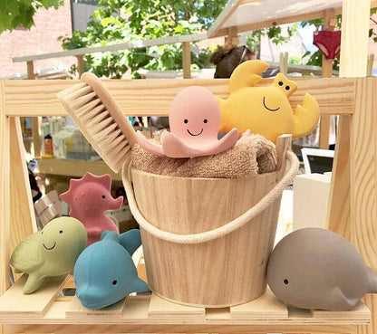 Crab Natural Organic Rubber Teether, Rattle & Bath Toy - Tiny Tots Boutique