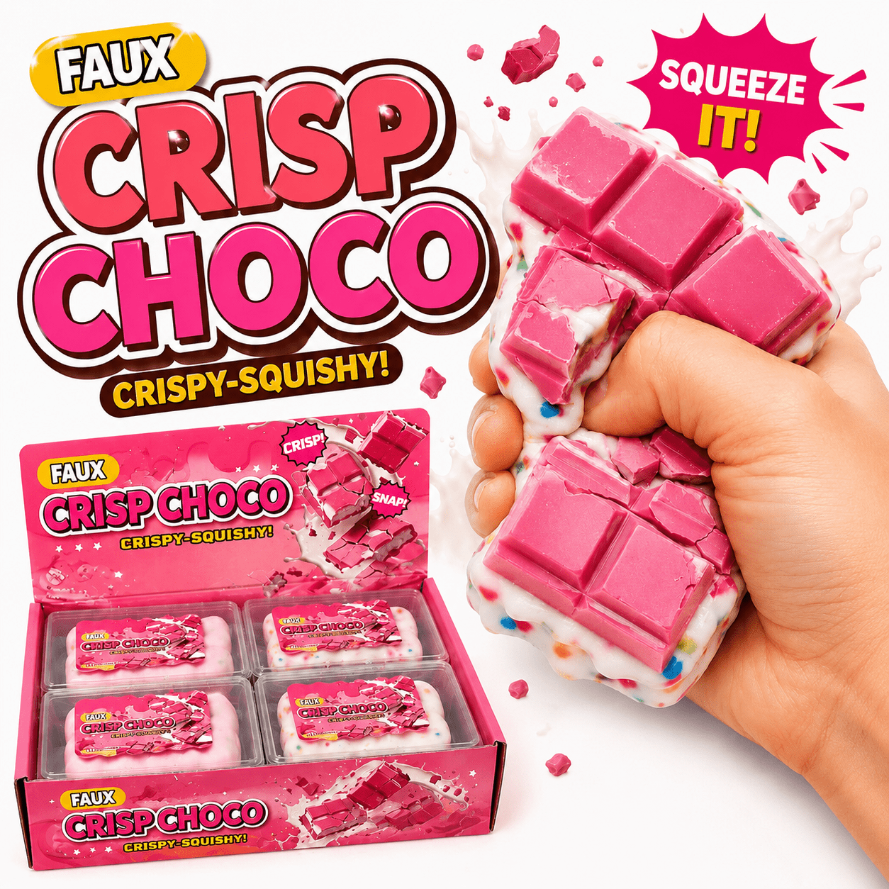 Crunchy Squishy Toy – Crispy Squishy ASMR Chocolate Bar - Tiny Tots Boutique