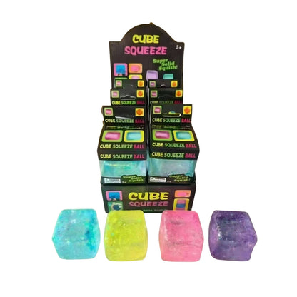 Cube Squeeze Ball – Glitter Ice Cube Edition - Tiny Tots Boutique