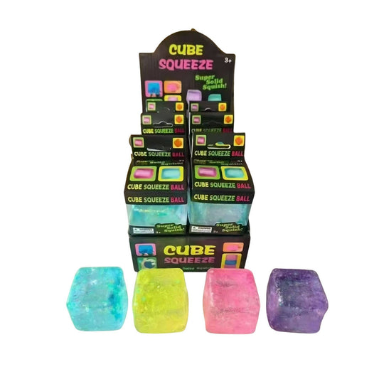 Cube Squeeze Ball – Glitter Ice Cube Edition - Tiny Tots Boutique