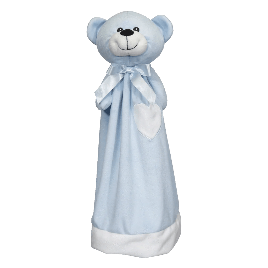 Custom Bear baby Blankey - Blue - Tiny Tots Boutique