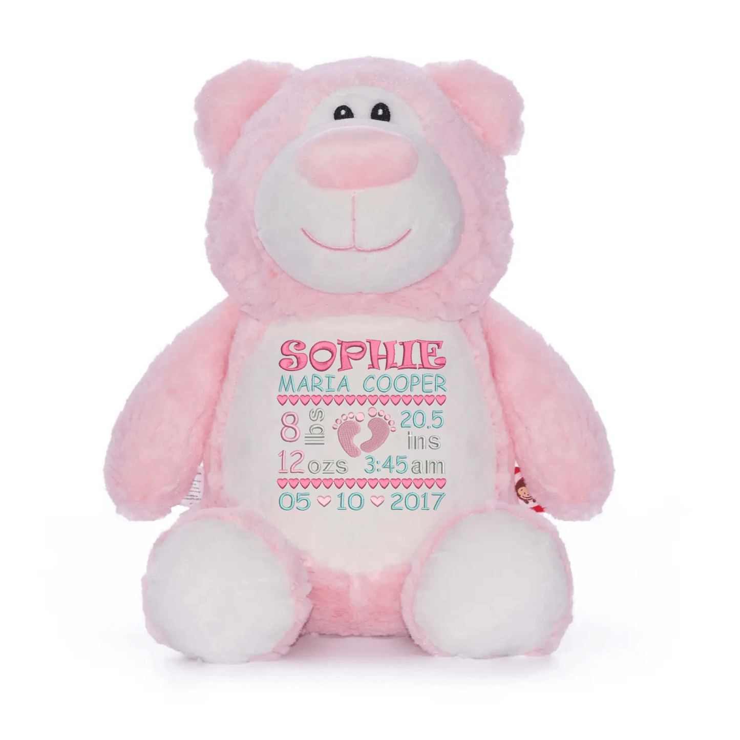 Custom Feet Birth Announcement Stuffed Animal - FT509 - 5 - Tiny Tots Boutique