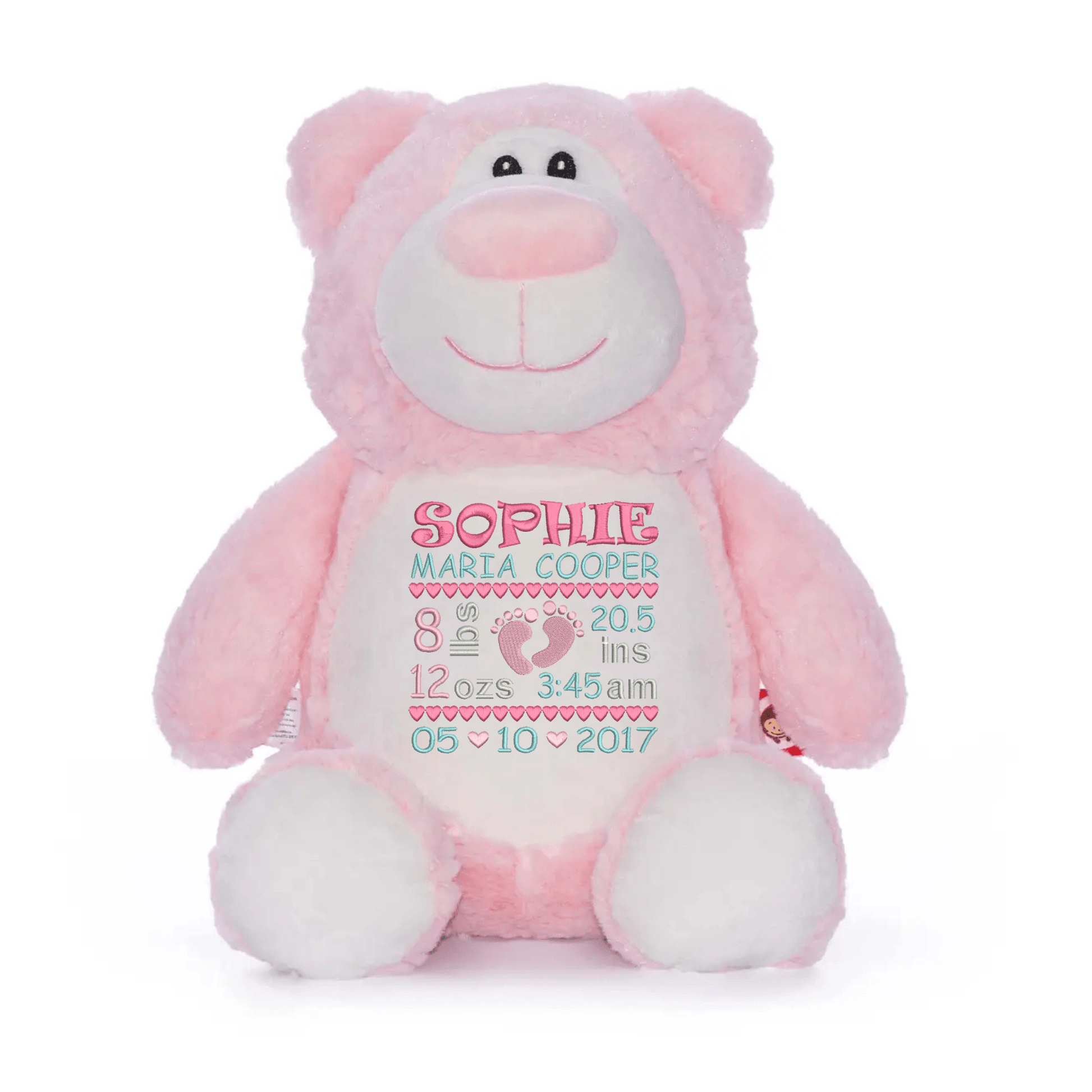 Custom Feet Birth Announcement Stuffed Animal - FT509 - 5 - Tiny Tots Boutique