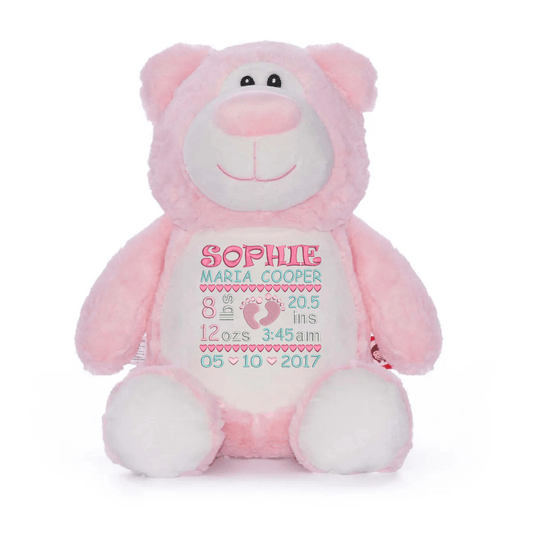 Custom Feet Birth Announcement Stuffed Animal - FT509 - 5 - Tiny Tots Boutique