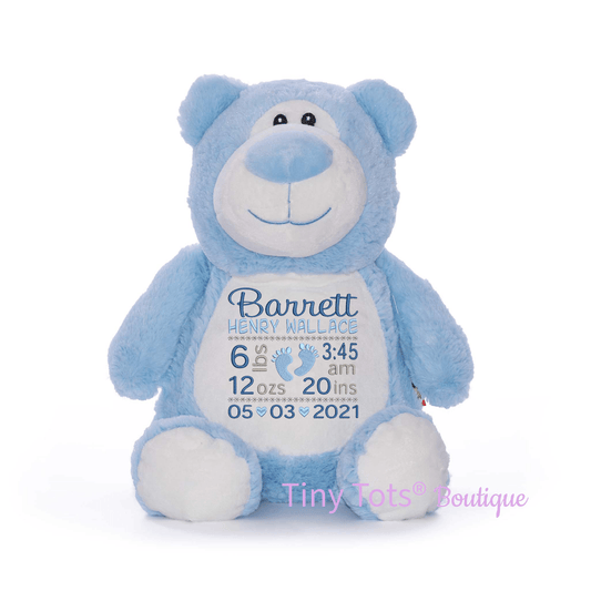 Custom Feet Birth Announcement Stuffed Animals - ST609 - 62 - Tiny Tots Boutique