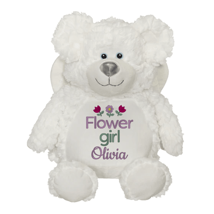 Custom Flower Girl Stuffed Animals - Wedding Keepsake - Tiny Tots Boutique