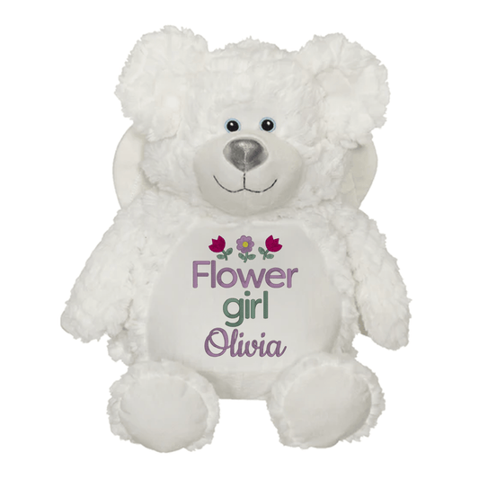 Custom Flower Girl Stuffed Animals - Wedding Keepsake - Tiny Tots Boutique