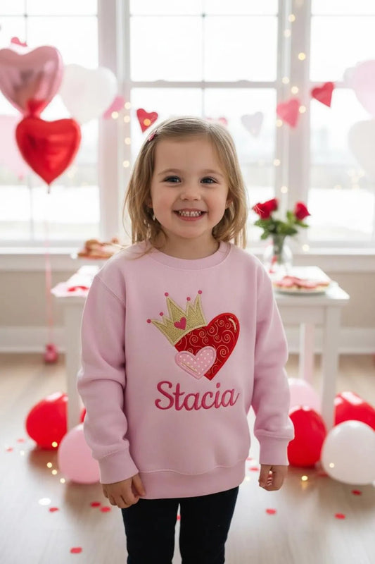 Custom Kids Valentine Crewneck - Tiny Tots Boutique