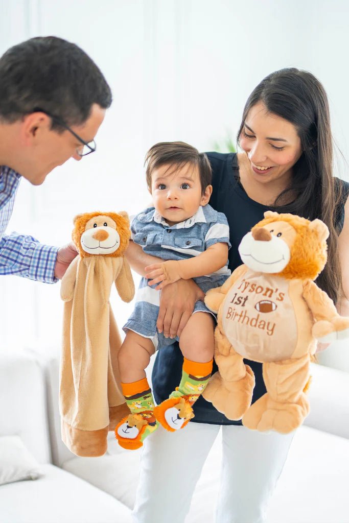 Custom Lion Baby Blankey - Tan - Tiny Tots Boutique