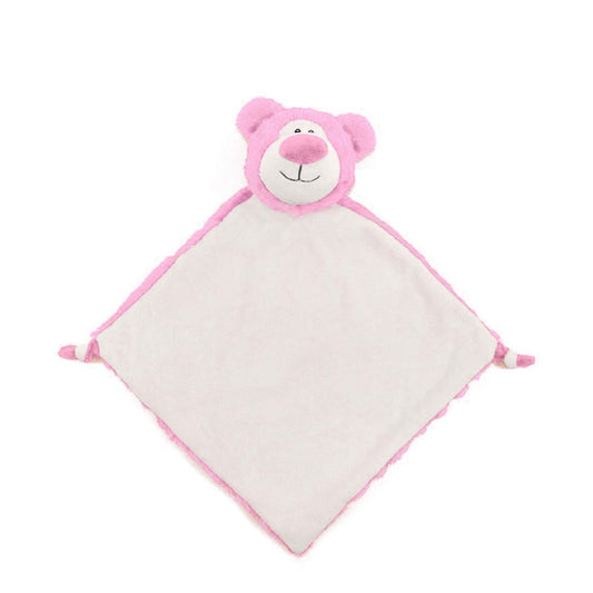 Custom Pink Bear Lovey Security Blanket - Tiny Tots Boutique