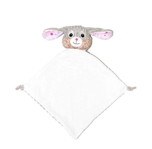 Custom Sensory Bunny Lovey Blanket - Bubblegum - Tiny Tots Boutique