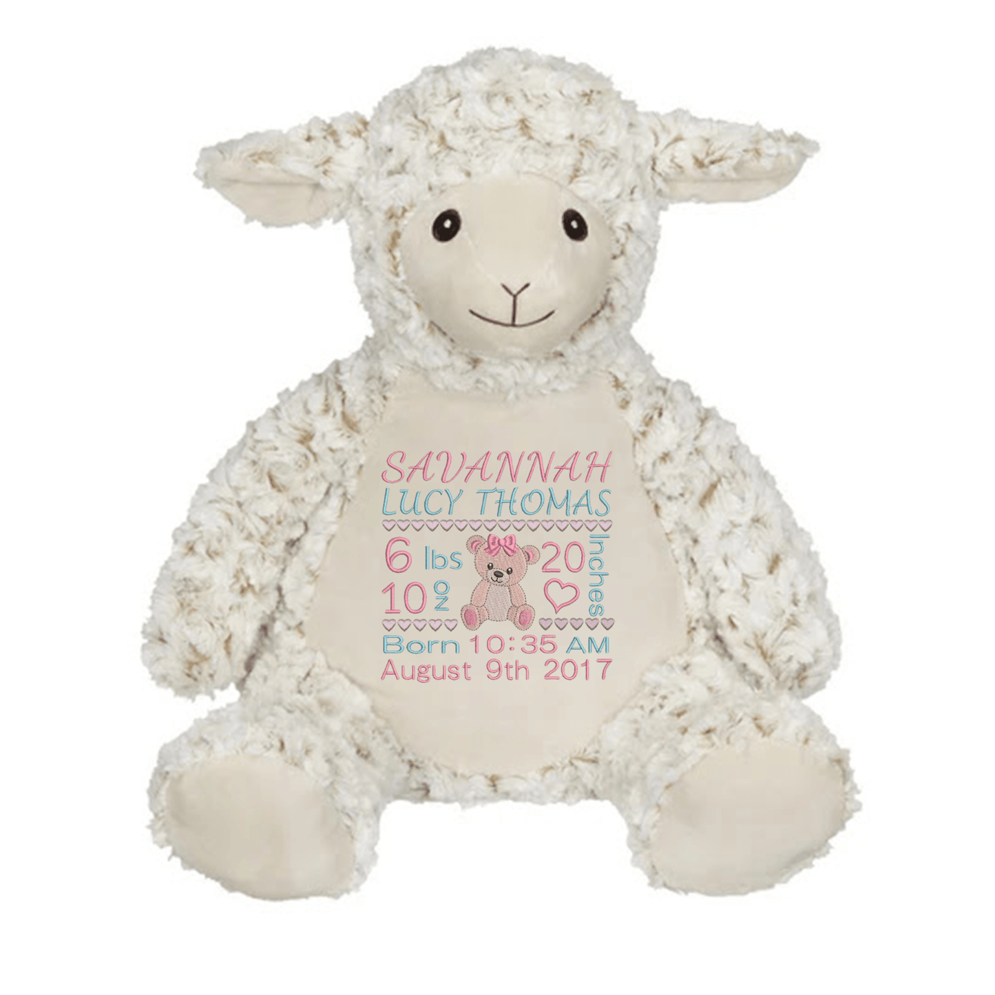 Custom Teddy Bear Birth Announcement Stuffed Animal - FT509 - 27 - Tiny Tots Boutique